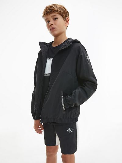 Calvin Klein Ruhák HU568160 | Calvin Klein Nylon Hooded Zip Up Fiu Dzseki Fekete